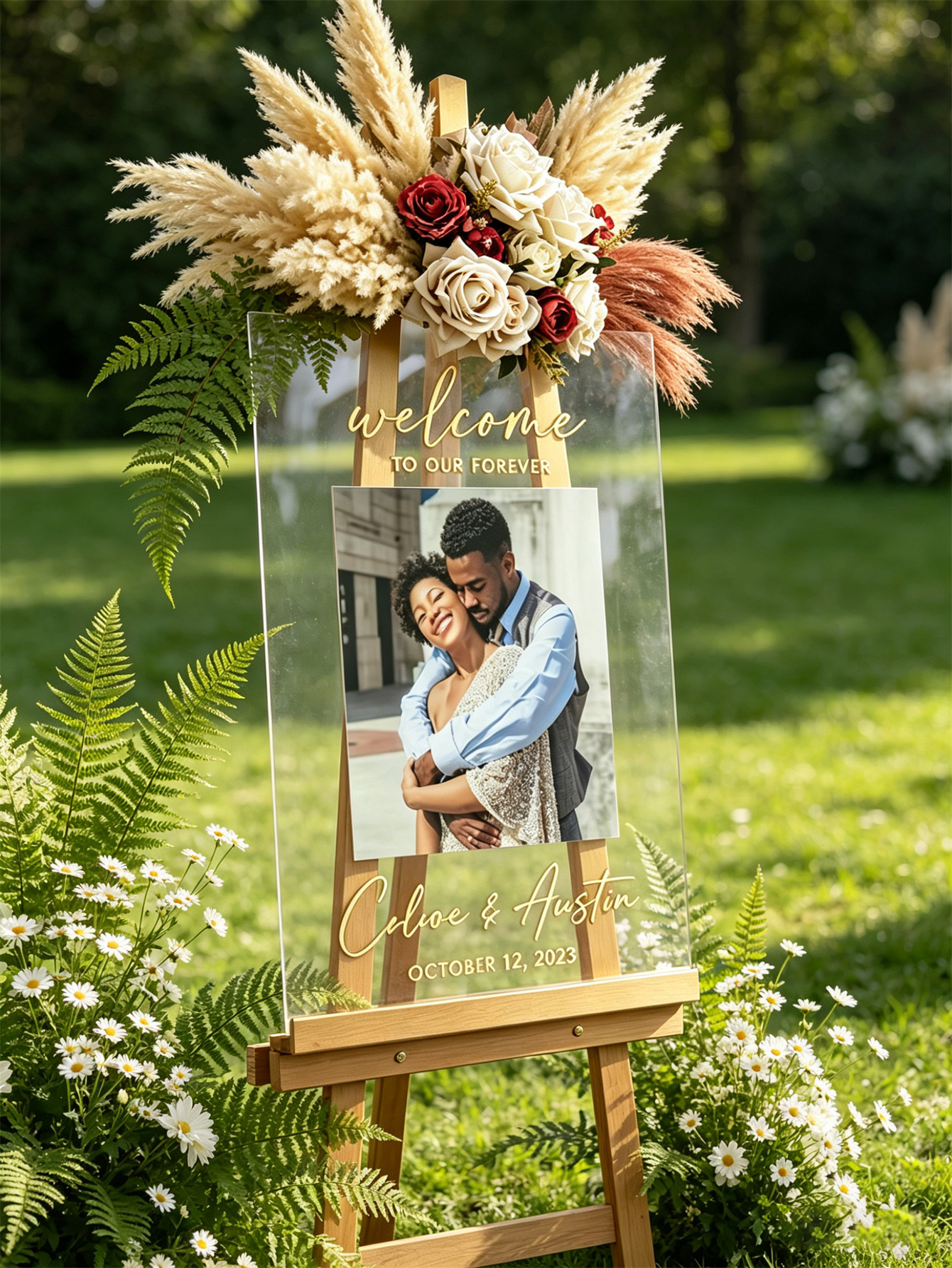 Modern Photo Acrylic Wedding Welcome Sign